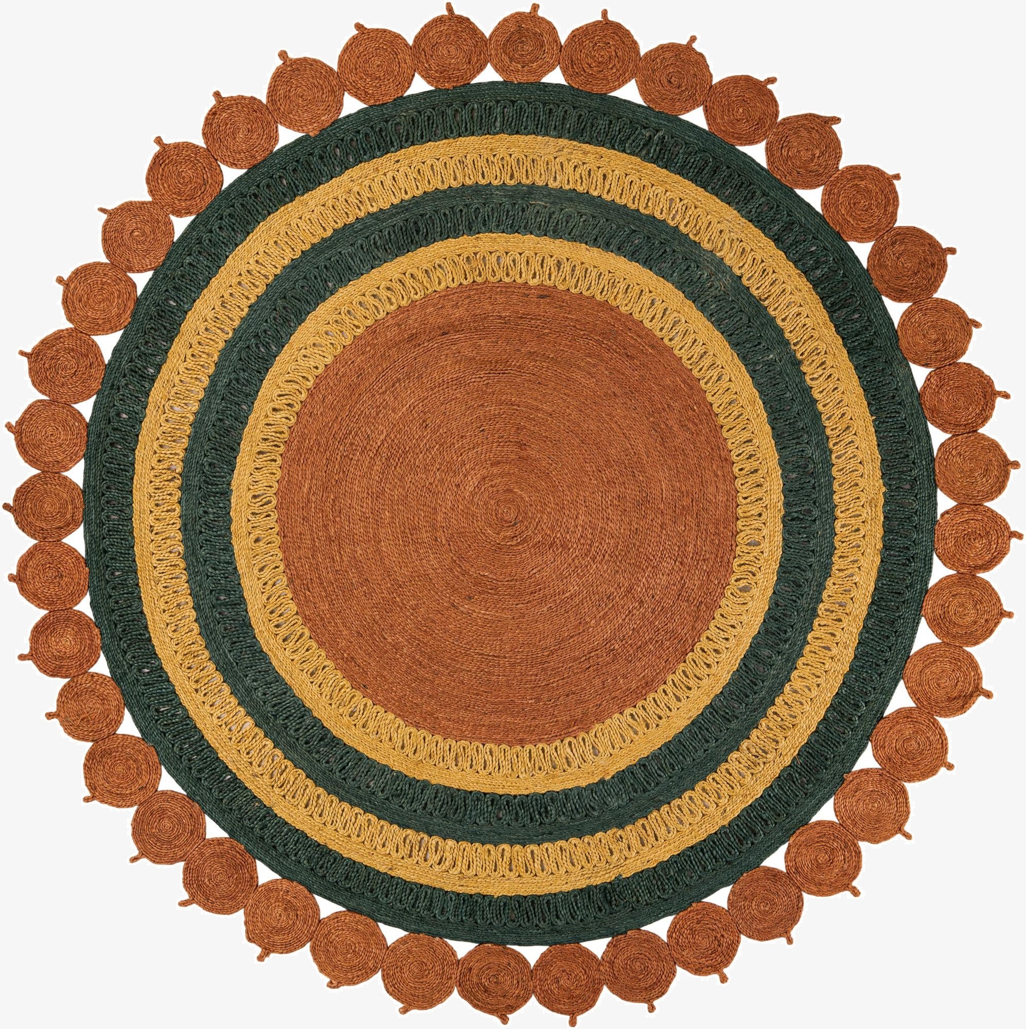 7' 10 x 7' 10  Hand Braided Jute Round Rug