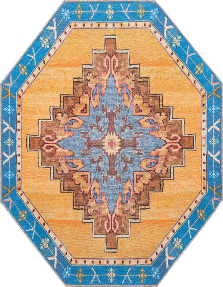 Detail image of 7' 6 x 7' 6 Washable Timeless Octagon Rug