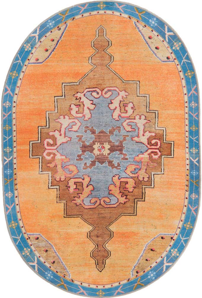 4' x 6' Washable Timeless Oval Rug