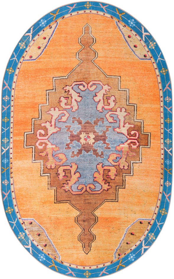 Detail image of 5' x 8' Washable Timeless Oval Rug
