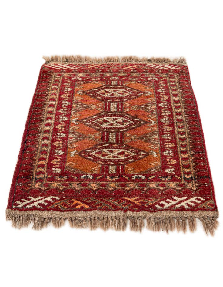 Detail image of 1' 8 x 2' 2  Hand Knotted Afghan Ersari Wool Rug