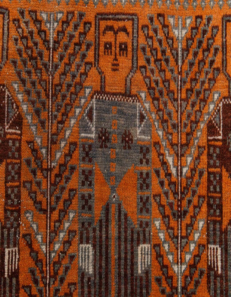 Detail image of 3' 9 x 6' 9  Hand Knotted Afghan Ersari Wool Rug