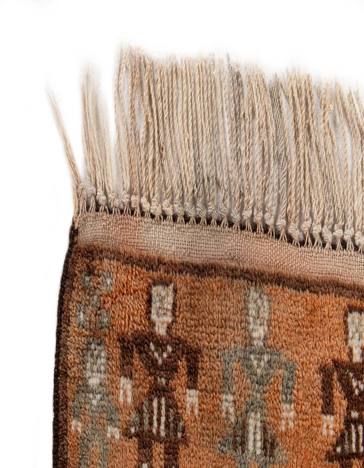 Detail image of 3' 9 x 6' 9  Hand Knotted Afghan Ersari Wool Rug