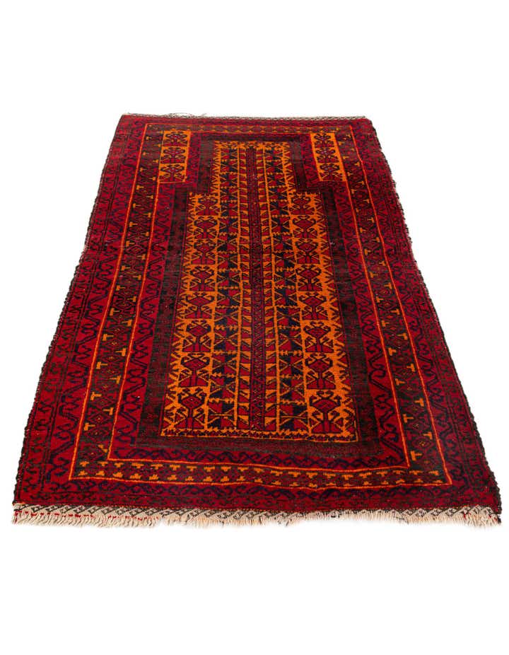 3' x 5' 1 Hand Knotted Afghan Ersari Wool Rug