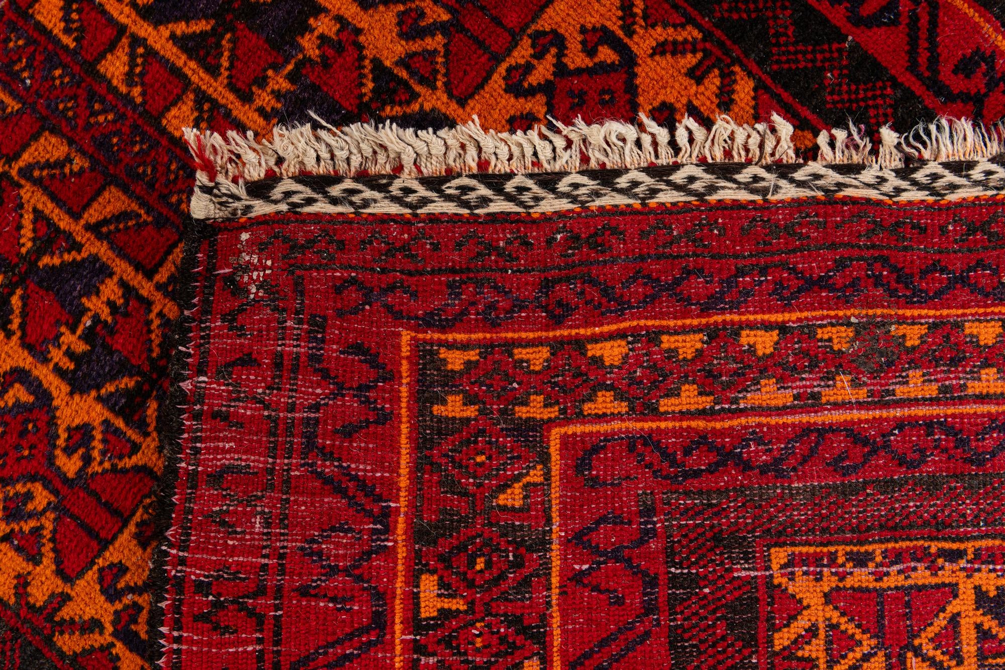 3' x 5' 1 Hand Knotted Afghan Ersari Wool Rug