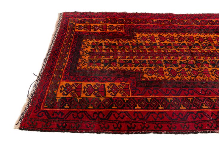 Detail image of 3' x 5' 1 Hand Knotted Afghan Ersari Wool Rug