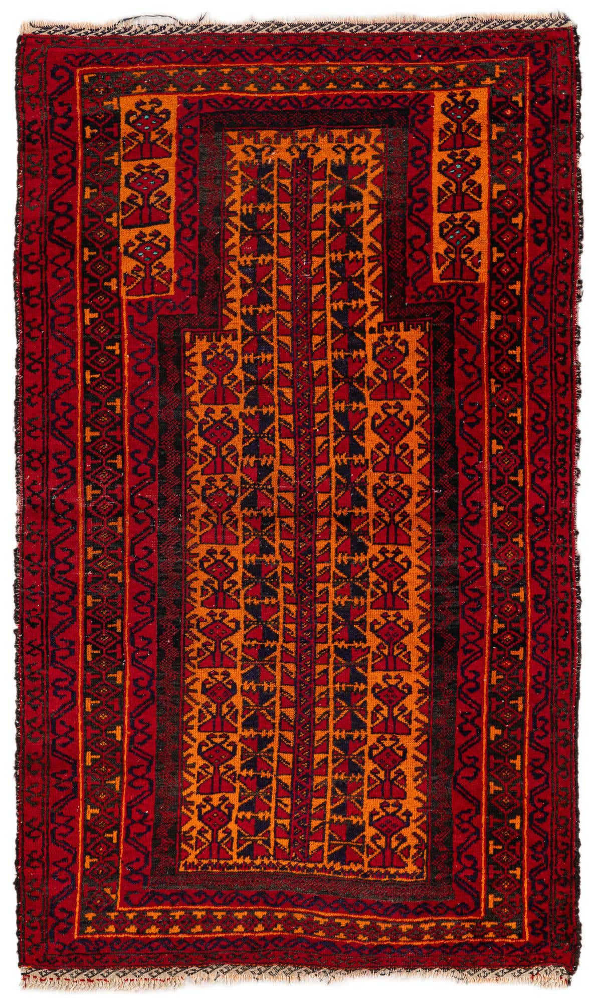 3' x 5' 1 Hand Knotted Afghan Ersari Wool Rug