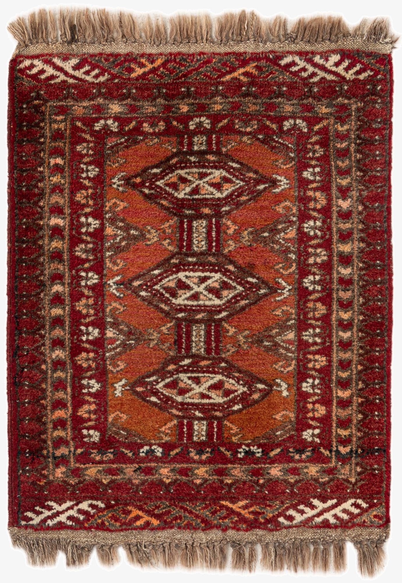 1' 8 x 2' 2  Hand Knotted Afghan Ersari Wool Rug