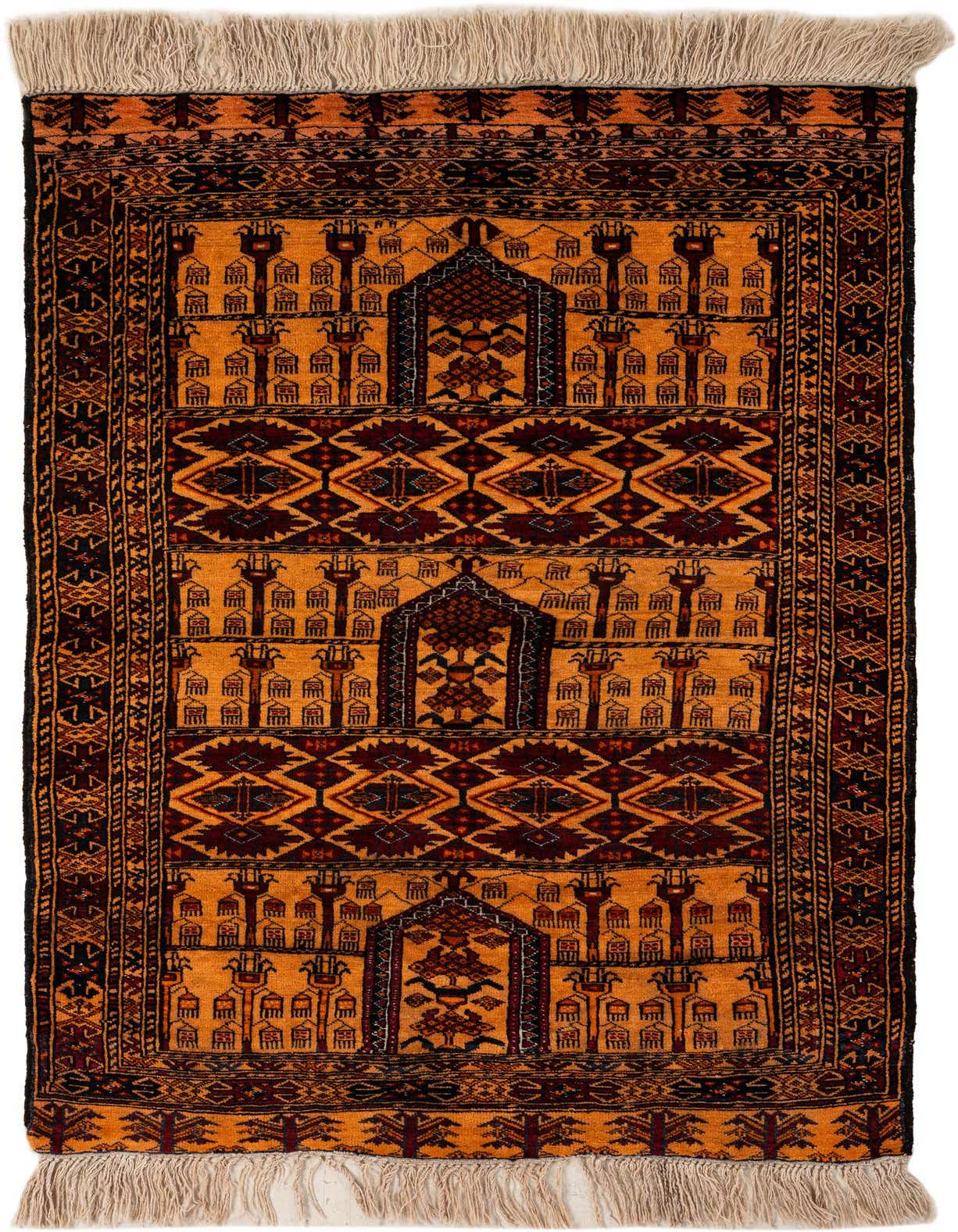 Primary image 3' 3 x 4' 11  Hand Knotted Anatolian Oriental Wool Rug