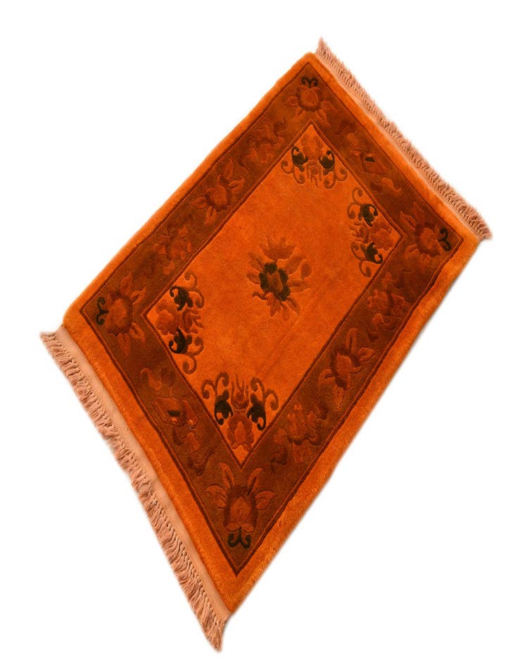 Detail image of 2' 1 x 3' 1  Hand Knotted Antique Finish Wool Rug