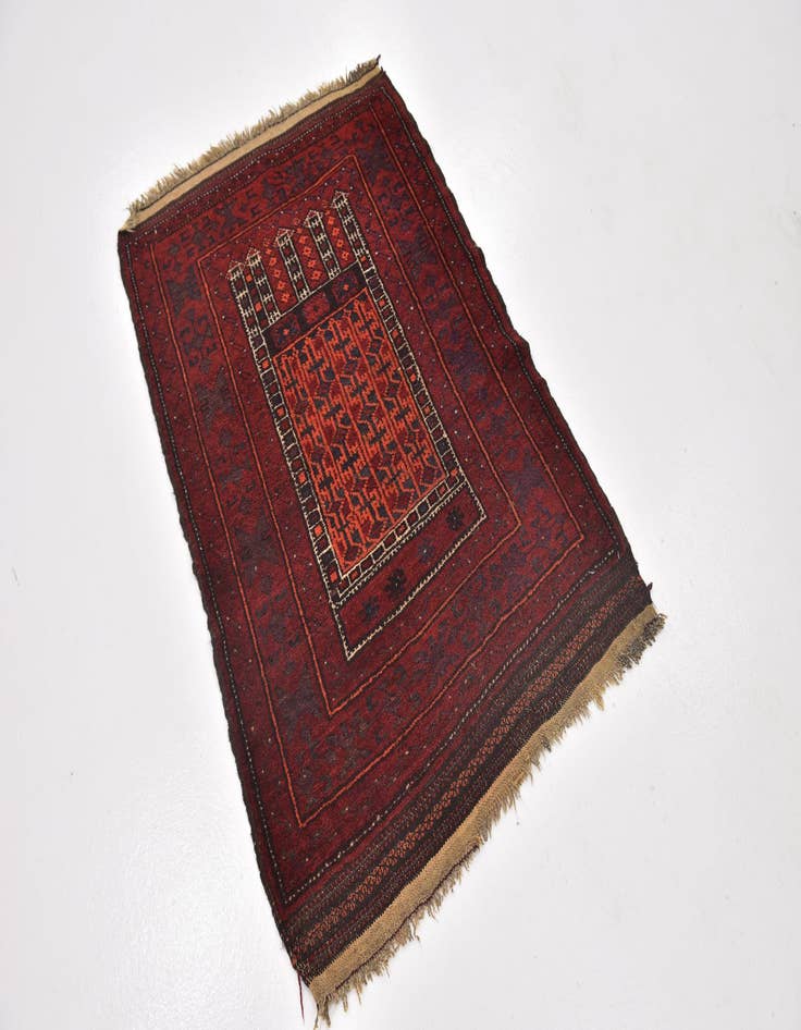 Detail image of 2' 8 x 4' Hand Knotted Balouch Persian Wool Rug