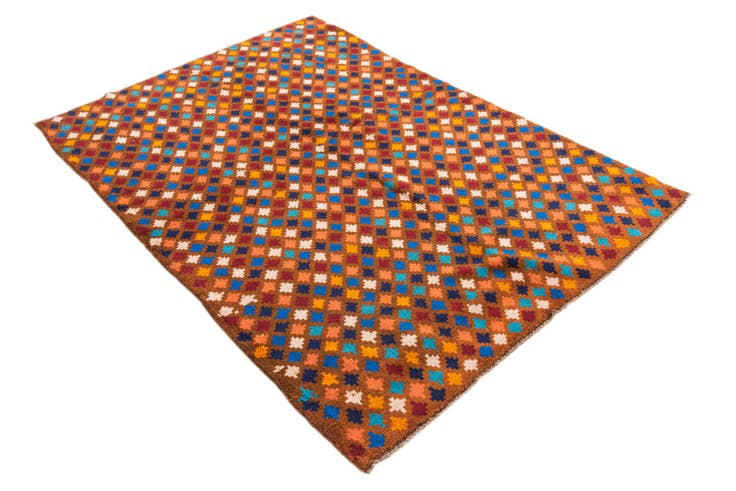 Detail image of 4' 1 x 6' Hand Knotted Balouch Wool Rug
