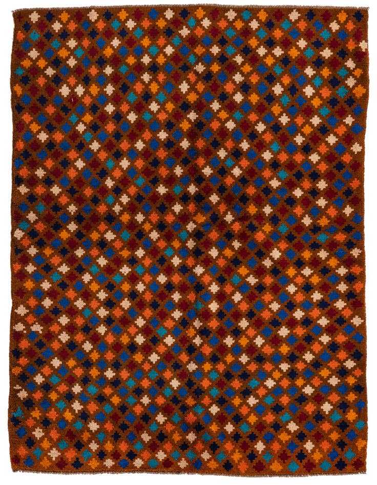 Detail image of 4' 1 x 6' Hand Knotted Balouch Wool Rug