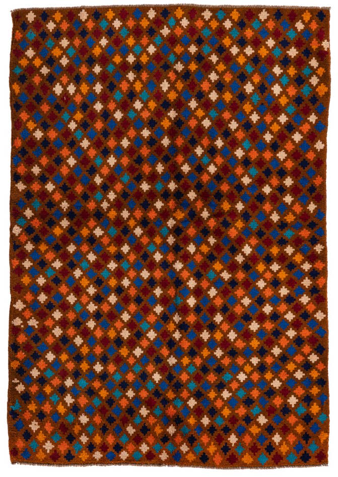Detail image of 4' 1 x 6' Hand Knotted Balouch Wool Rug