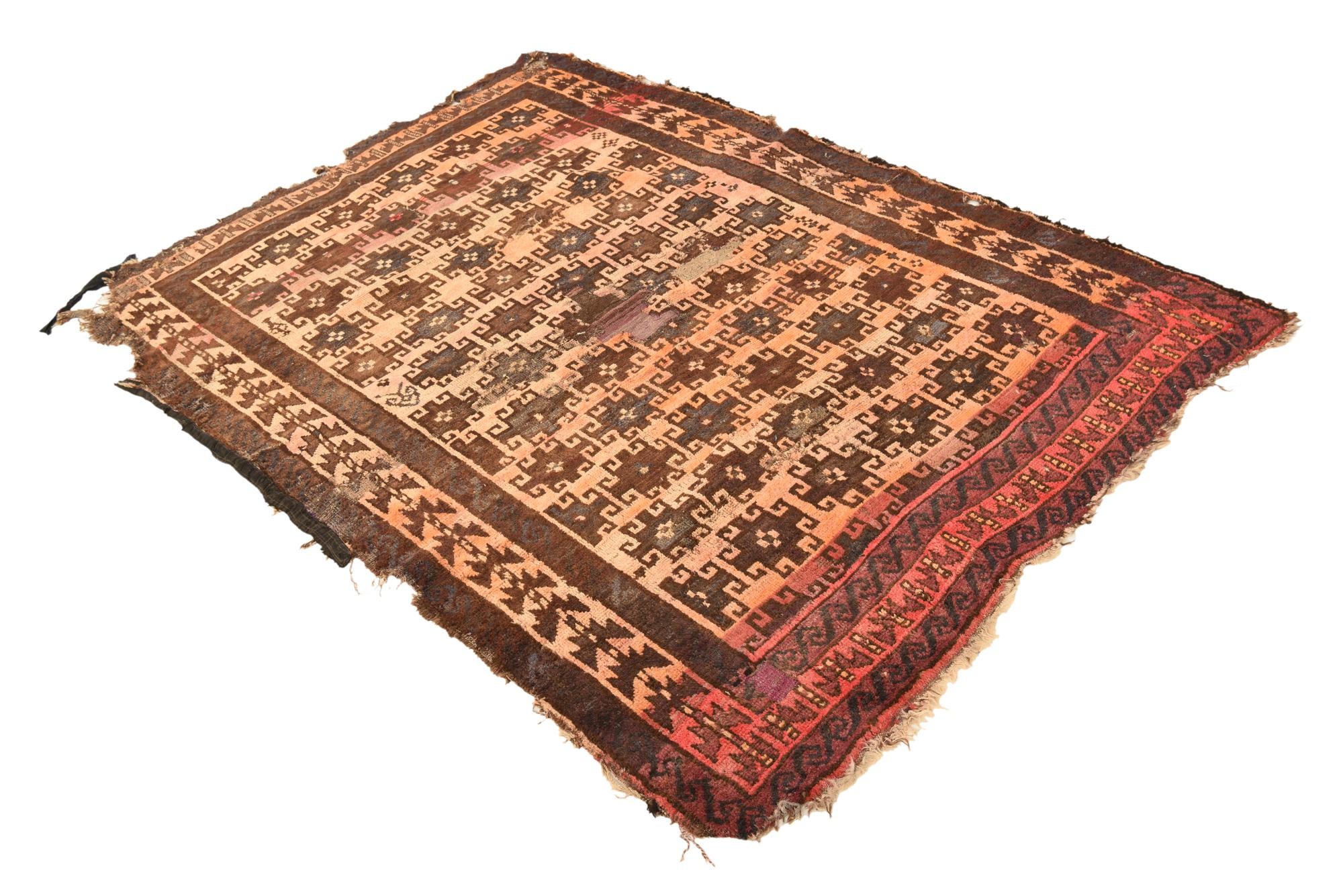 4' 7 x 6' 7 Hand Knotted Balouch Persian Wool Rug