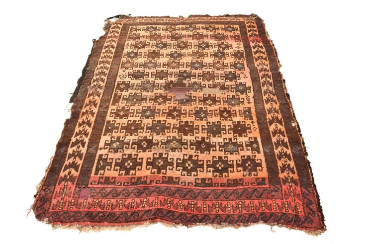 Detail image of 4' 7 x 6' 7 Hand Knotted Balouch Persian Wool Rug