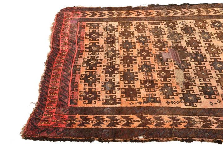 4' 7 x 6' 7 Hand Knotted Balouch Persian Wool Rug