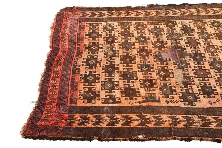 Detail image of 4' 7 x 6' 7 Hand Knotted Balouch Persian Wool Rug