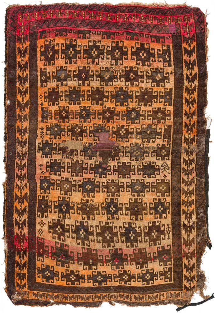 4' 7 x 6' 7 Hand Knotted Balouch Persian Wool Rug