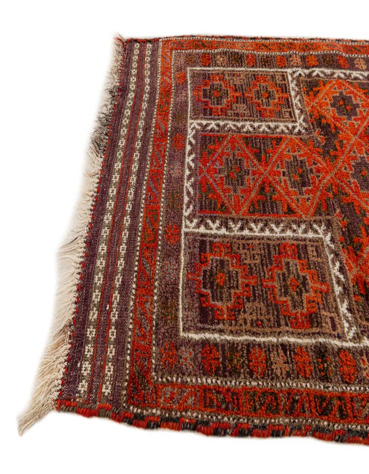 Detail image of 3' 1 x 4' 5  Hand Knotted Balouch Persian Wool Rug