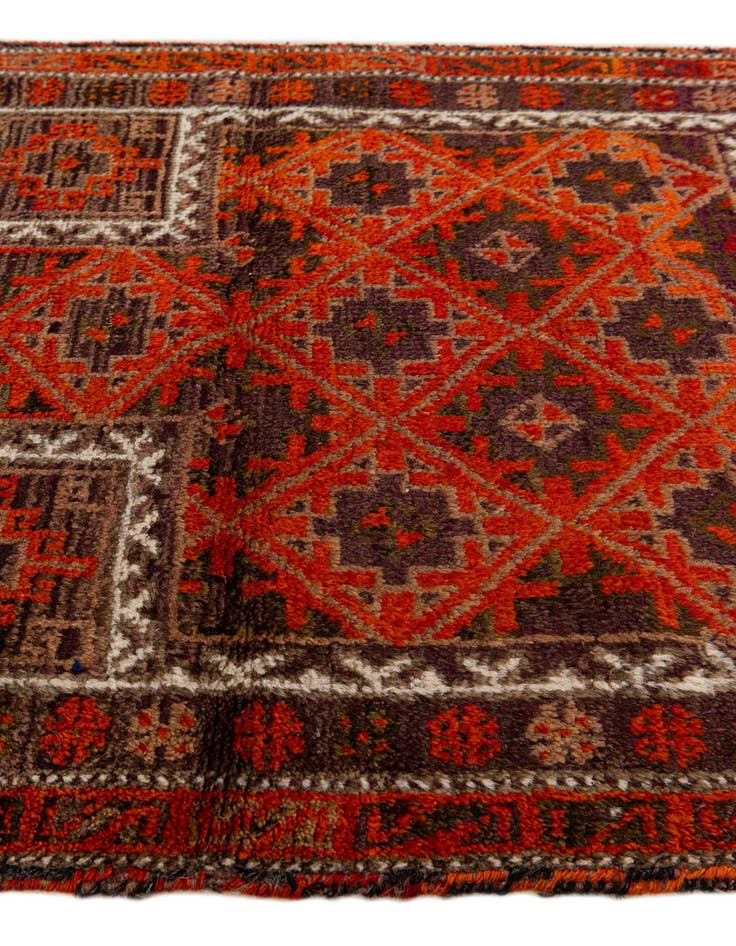 Detail image of 3' 1 x 4' 5  Hand Knotted Balouch Persian Wool Rug