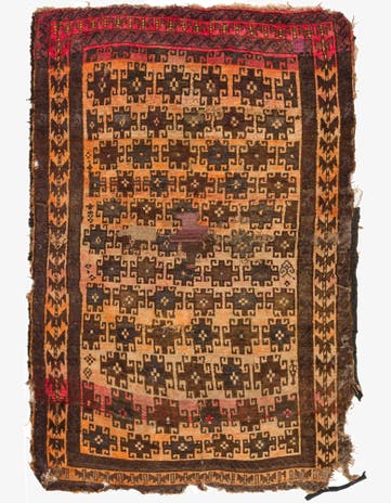 4' 7 x 6' 7 Hand Knotted Balouch Persian Wool Rug