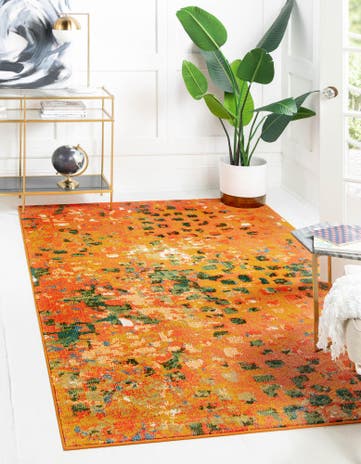 Orange Washable Barcelona Rug