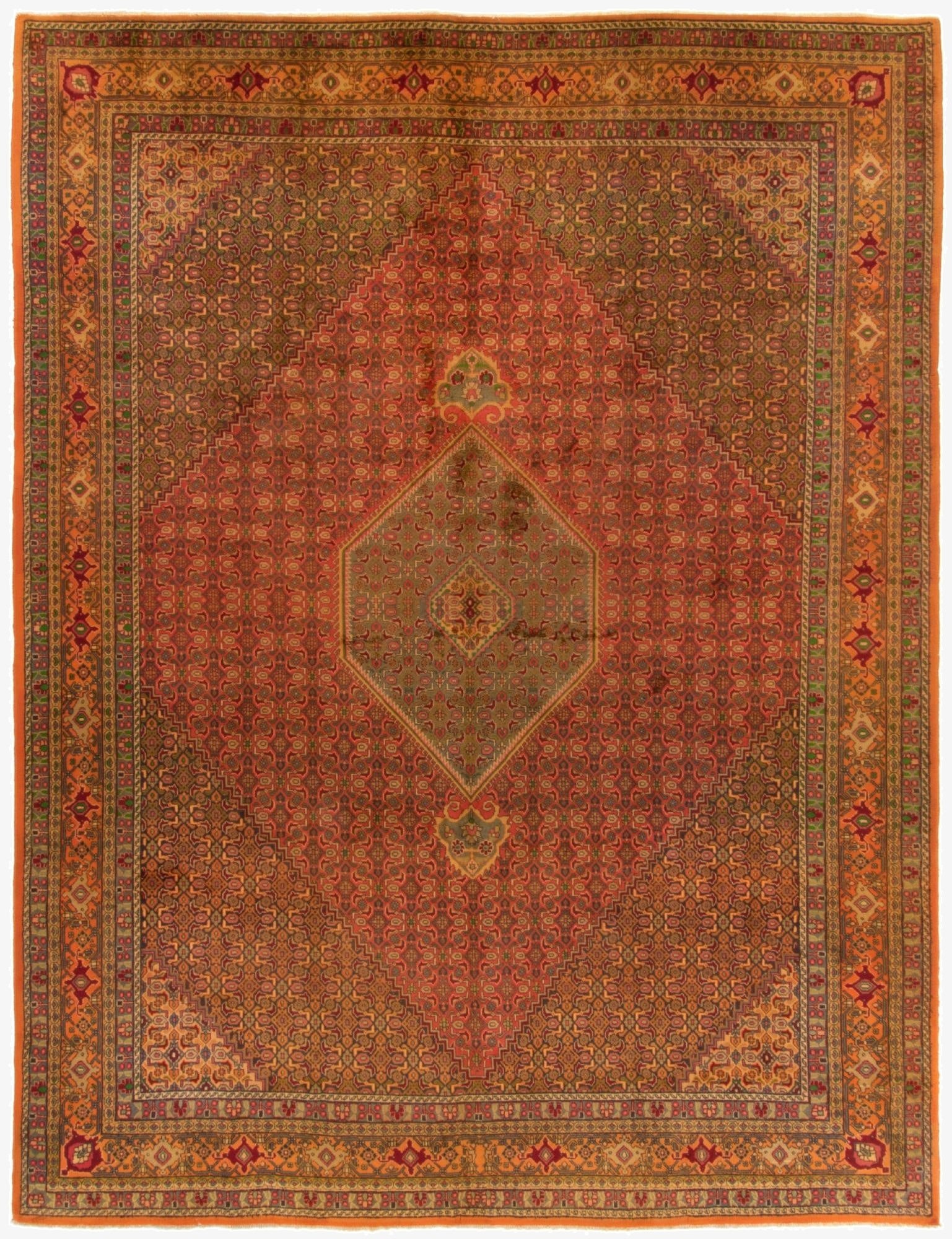 9' 7 x 12' 3  Hand Knotted Bidjar Persian Wool Rug