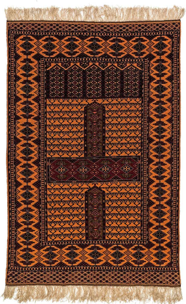 4' 2 x 6' 3 Hand Knotted Bokhara Oriental Wool Rug