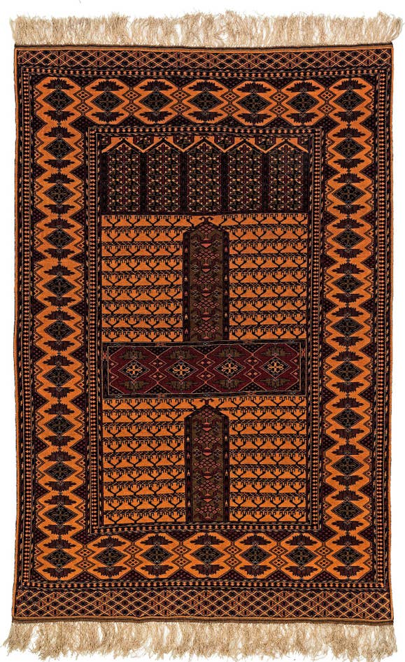Detail image of 4' 2 x 6' 3 Hand Knotted Bokhara Oriental Wool Rug