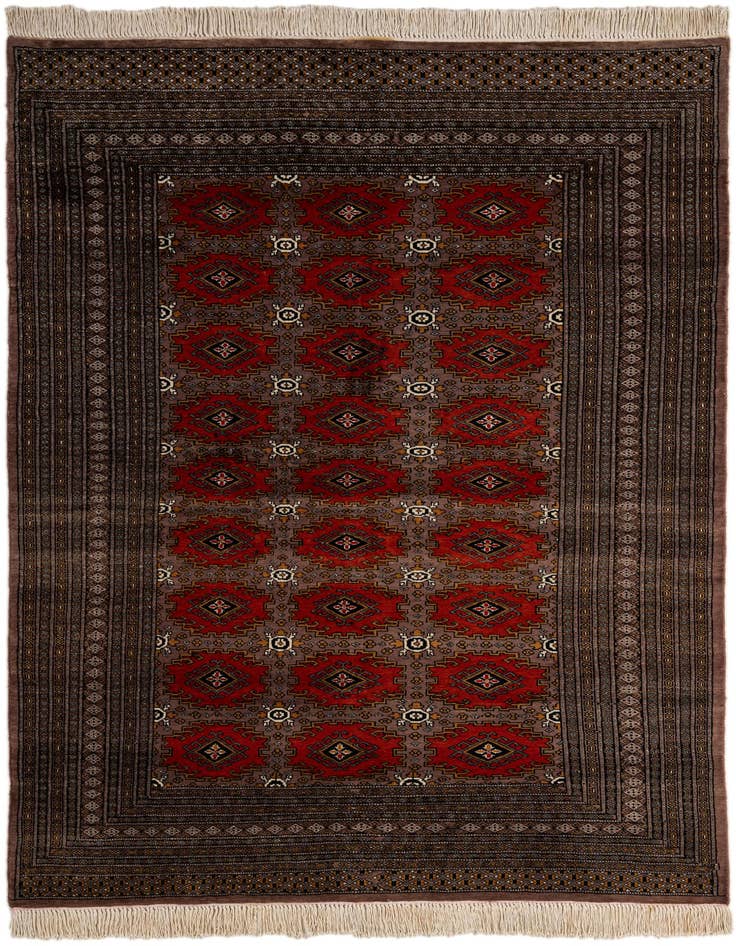 Detail image of 5' 3 x 7' 11 Hand Knotted Bokhara Oriental Wool Rug