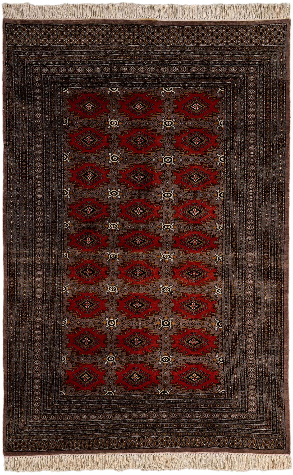 5' 3 x 7' 11 Hand Knotted Bokhara Oriental Wool Rug