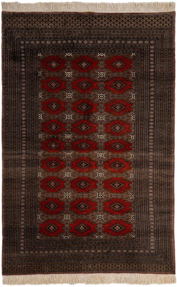 Detail image of 5' 3 x 7' 11 Hand Knotted Bokhara Oriental Wool Rug