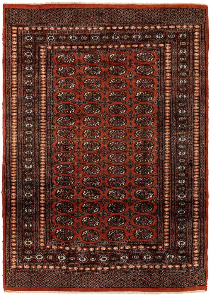 6' 1 x 8' 8 Hand Knotted Bokhara Oriental Wool Rug