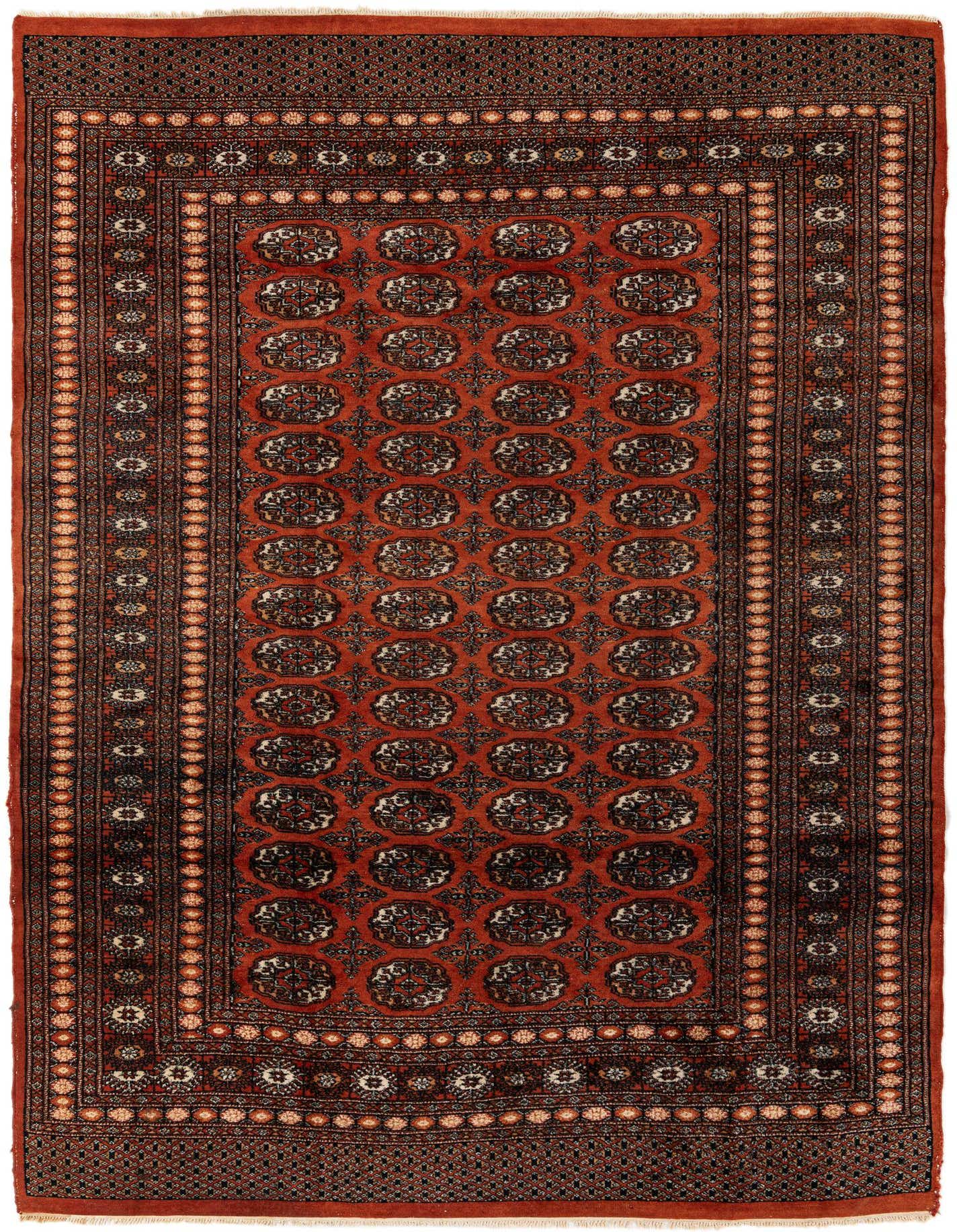 6' 1 x 8' 8 Hand Knotted Bokhara Oriental Wool Rug