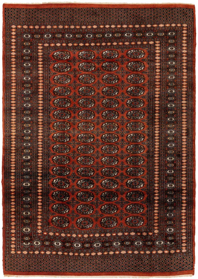 Detail image of 6' 1 x 8' 8 Hand Knotted Bokhara Oriental Wool Rug