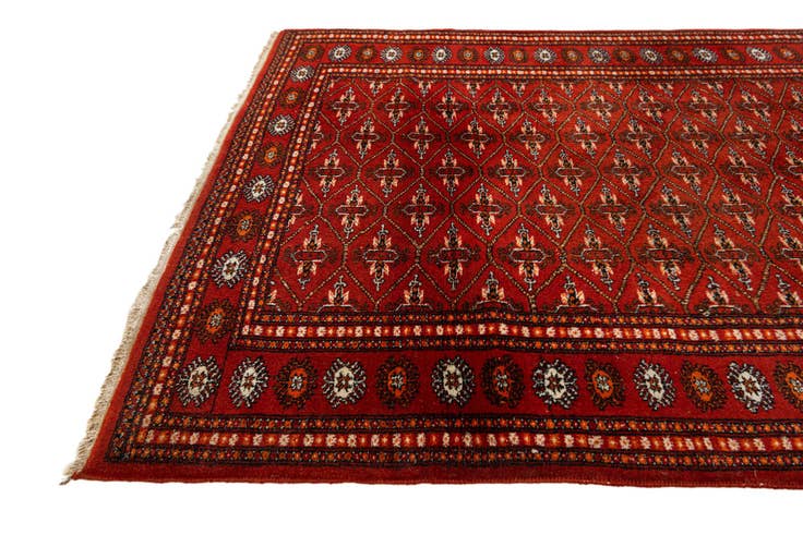 Detail image of 4' 1 x 6' 2 Hand Knotted Bokhara Oriental Wool Rug
