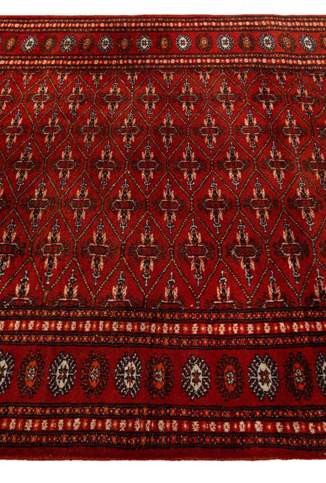 Detail image of 4' 1 x 6' 2 Hand Knotted Bokhara Oriental Wool Rug