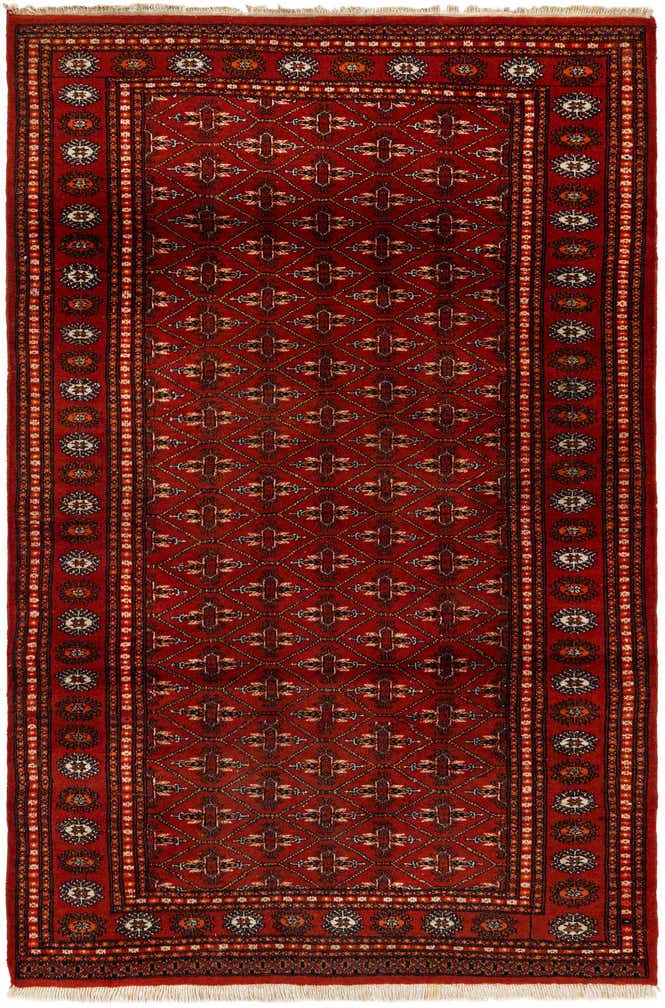 4' 1 x 6' 2 Hand Knotted Bokhara Oriental Wool Rug