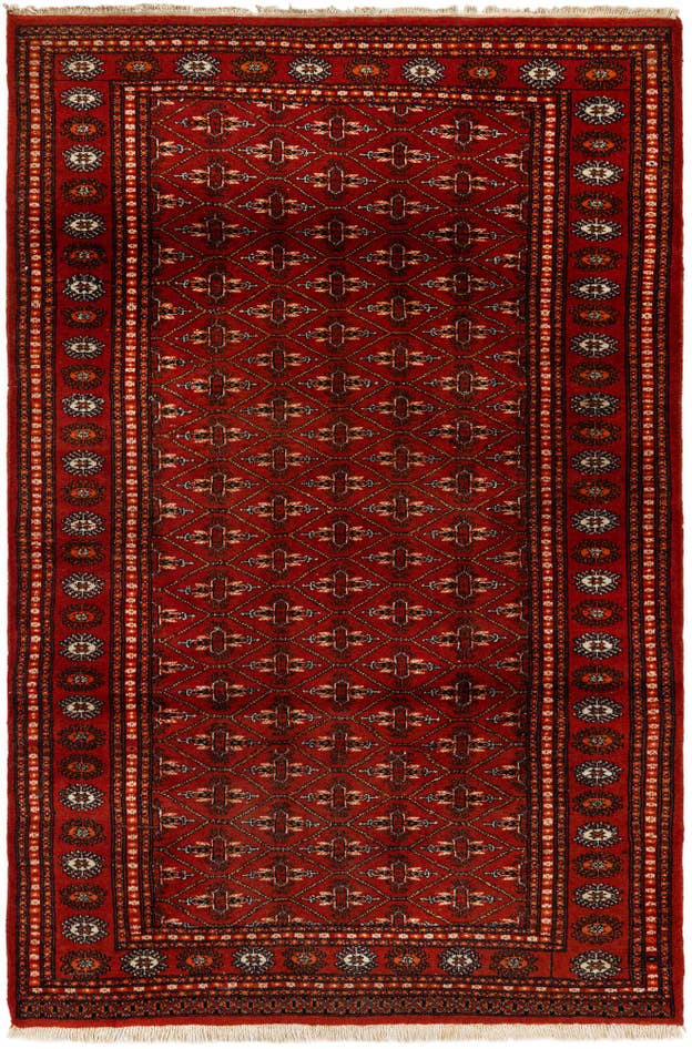 Detail image of 4' 1 x 6' 2 Hand Knotted Bokhara Oriental Wool Rug