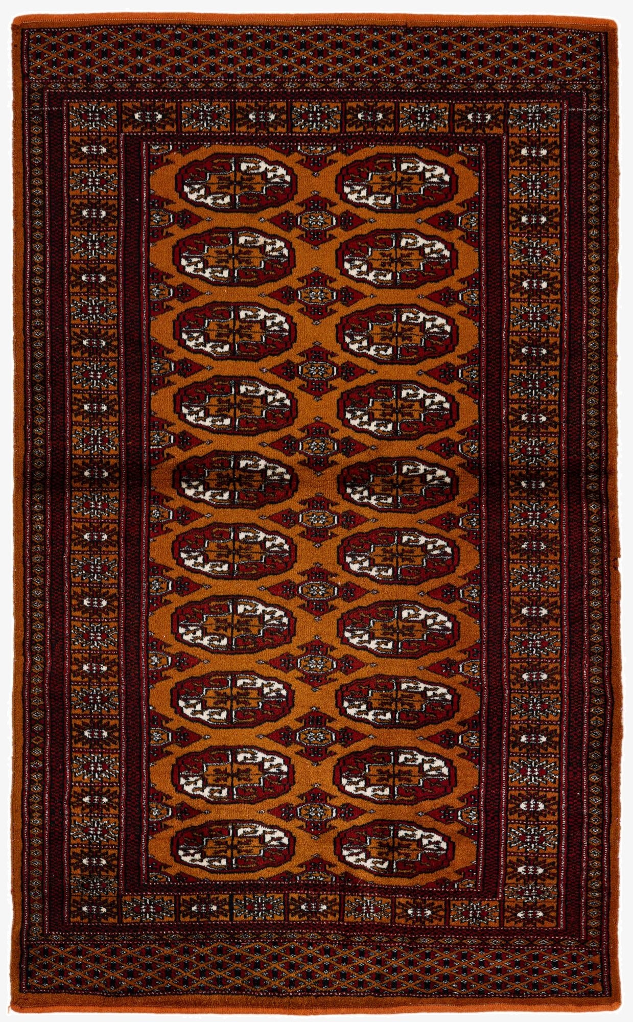 3' 1 x 5' 2  Hand Knotted Bokhara Oriental Wool Rug