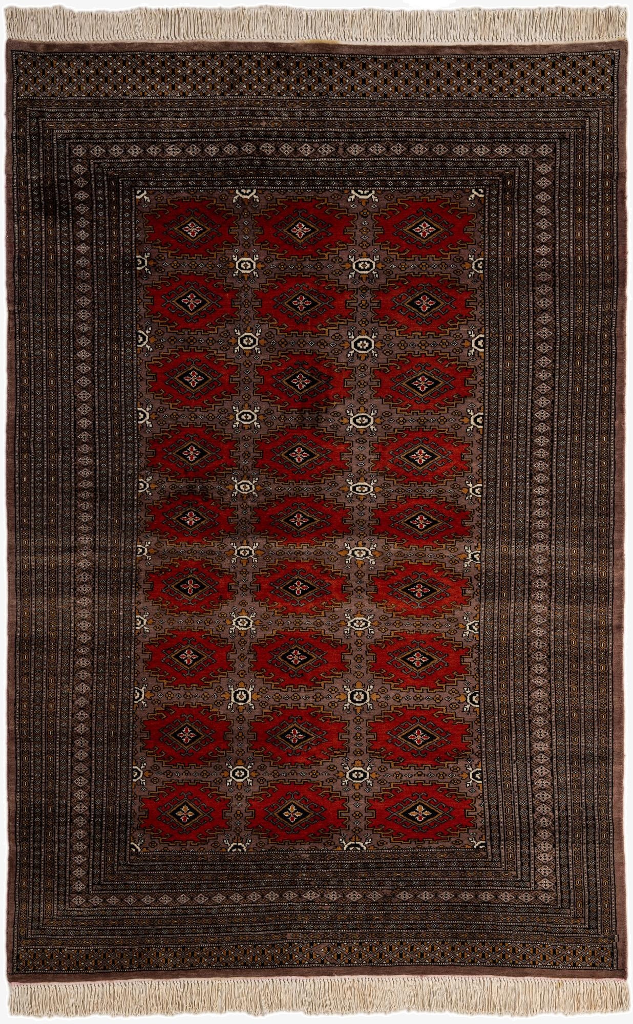 5' 3 x 7' 11  Hand Knotted Bokhara Oriental Wool Rug
