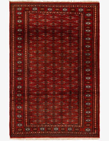 4' 1 x 6' 2 Hand Knotted Bokhara Oriental Wool Rug