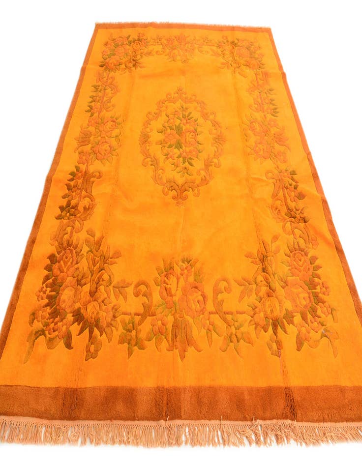 Detail image of 7' 9 x 9' 9  Hand Knotted Carved Pekin Wool Rug