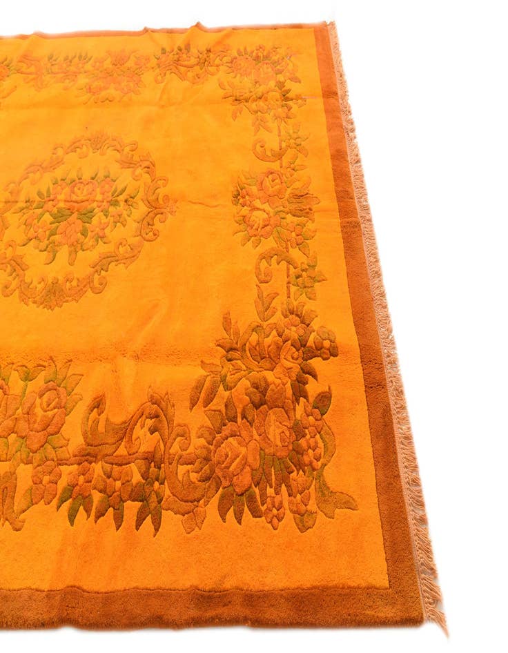 Detail image of 7' 9 x 9' 9  Hand Knotted Carved Pekin Wool Rug