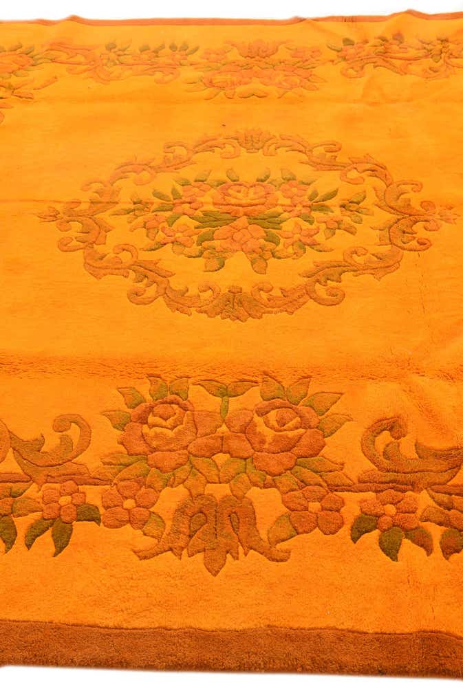 7' 9 x 9' 9 Hand Knotted Carved Pekin Wool Rug