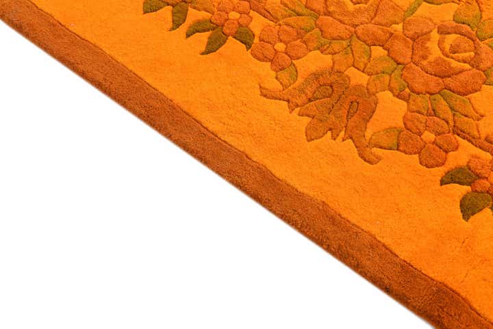 7' 9 x 9' 9 Hand Knotted Carved Pekin Wool Rug