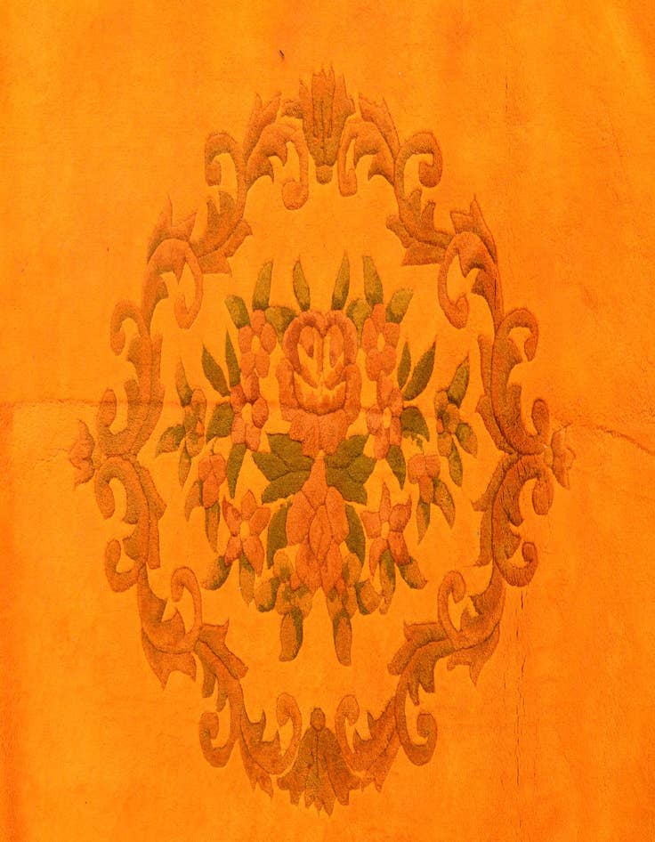 Detail image of 7' 9 x 9' 9  Hand Knotted Carved Pekin Wool Rug