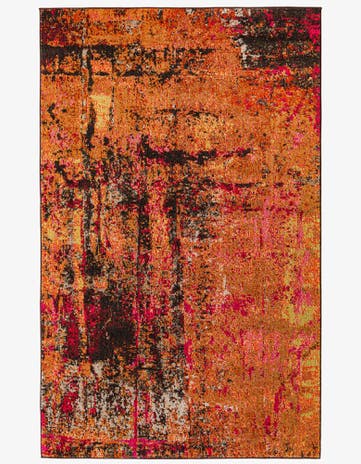 Orange Washable Casablanca Rug