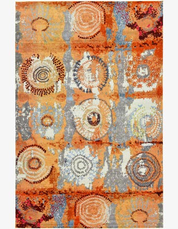 Orange Washable Casablanca Rug